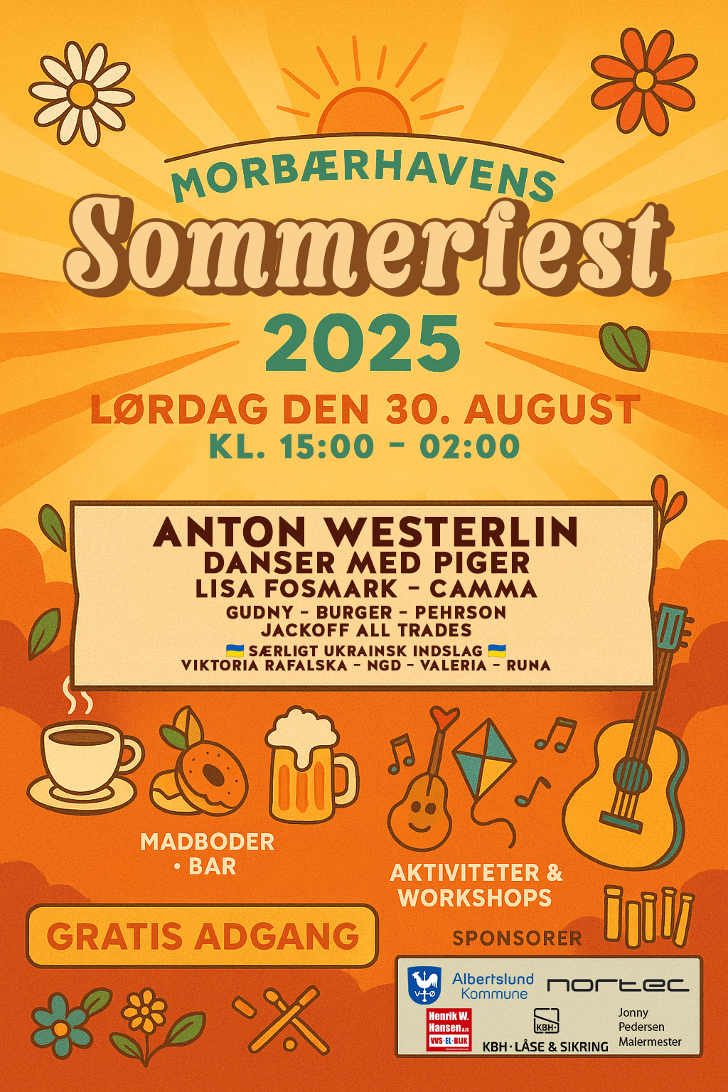 Plakat for morbærhavens sommerfest 2025