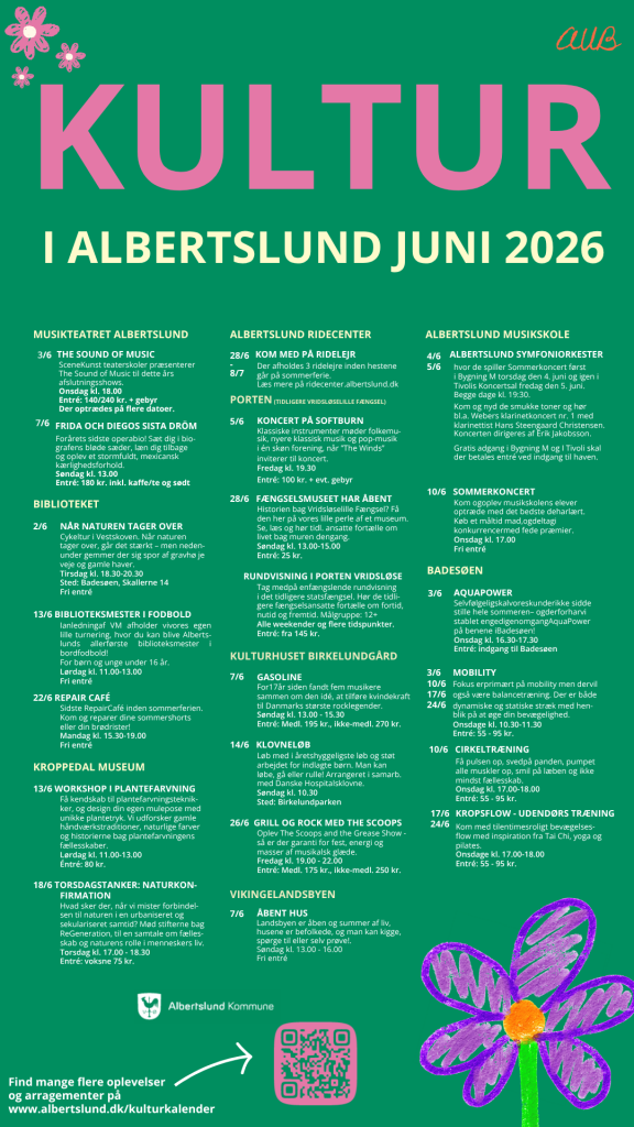 Kultur i albertslund kommune for juni 2026.