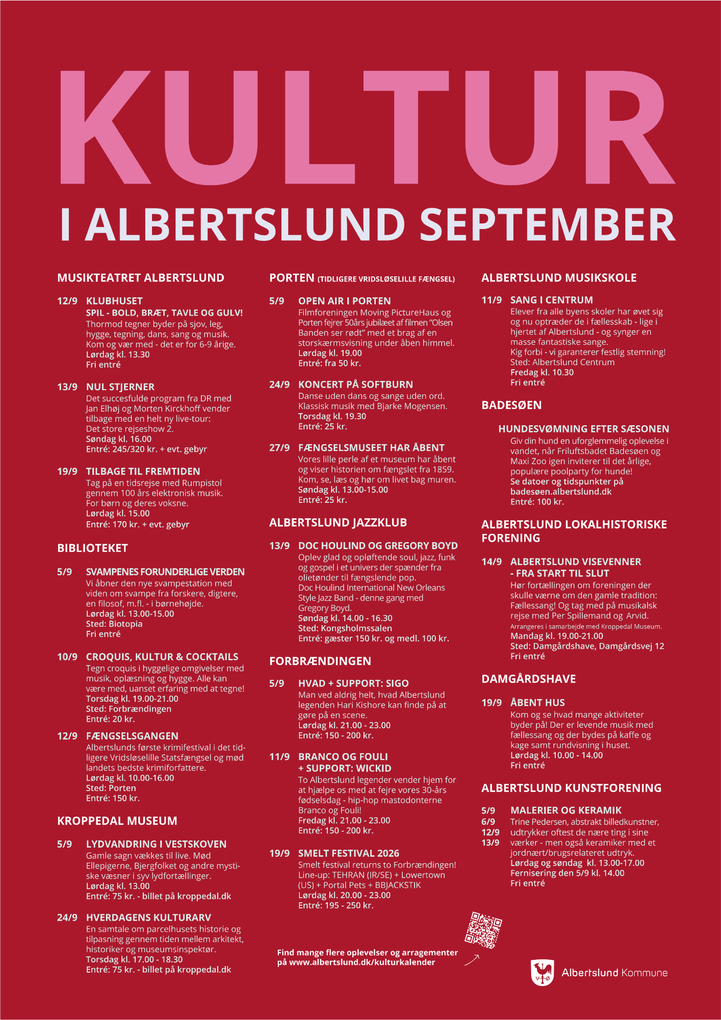 Ny kulturplakat for aktiviteter i Albertslund i september 2026