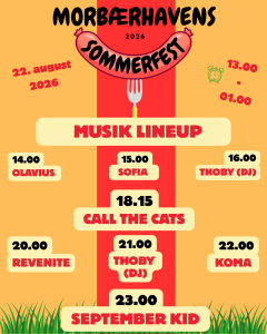 musik lineup til Morbærhavens sommerfest 2026