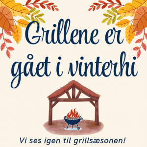 Grillene er gået i vinterhi, oktober 2026. Morbærhaven.
