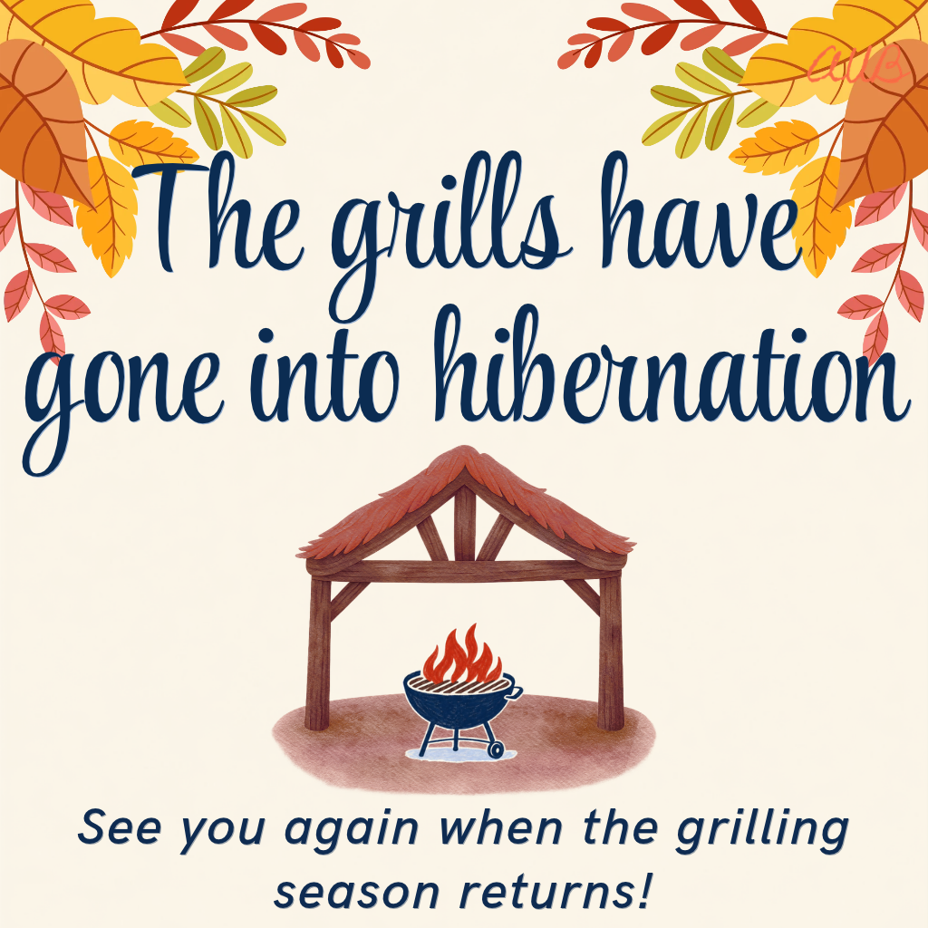The grills have gone into hibernation, October 2026, Morbærhaven.