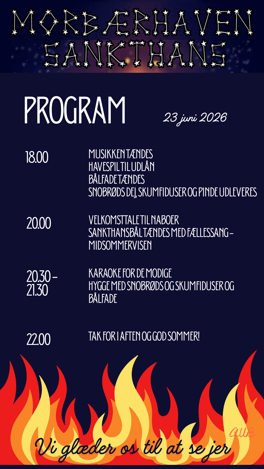 Program for Sankt Hans 2026 i Morbærhaven