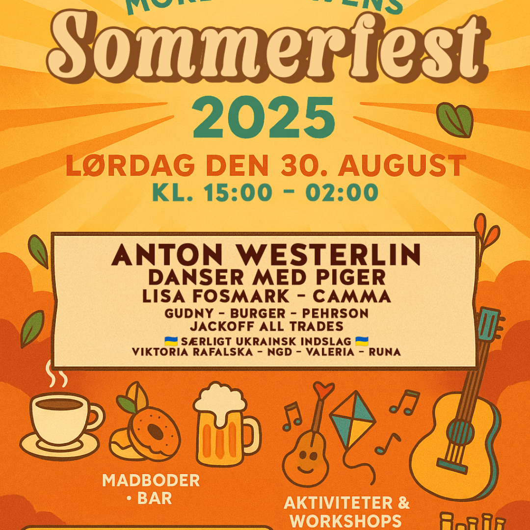 Plakat for morbærhavens sommerfest 2025